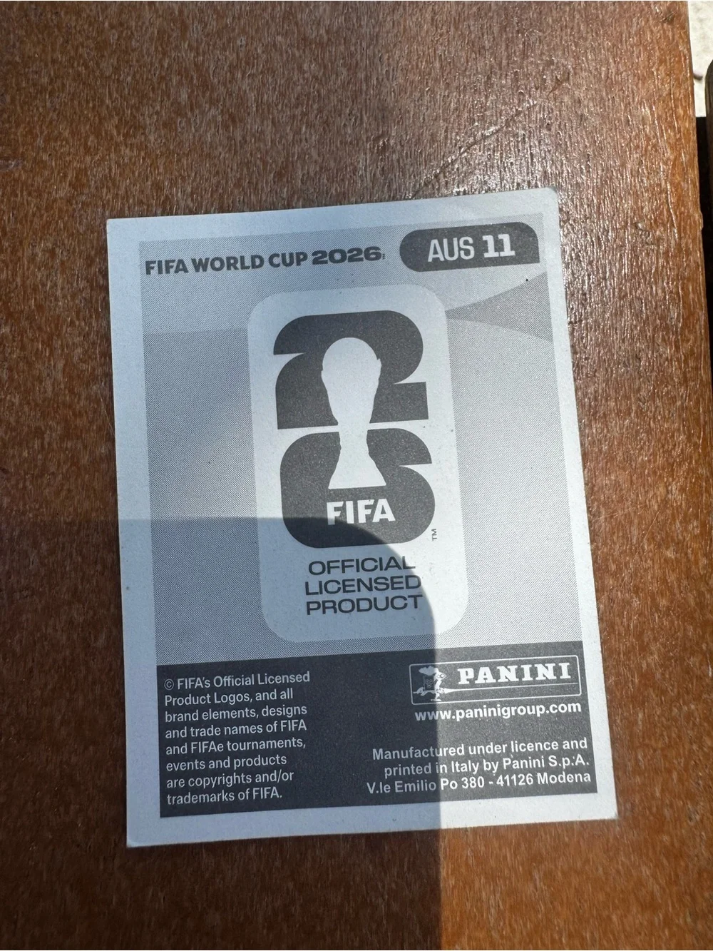 Blue border AUS 11 Jackson Irvine panini sticker fifa worldcup 26